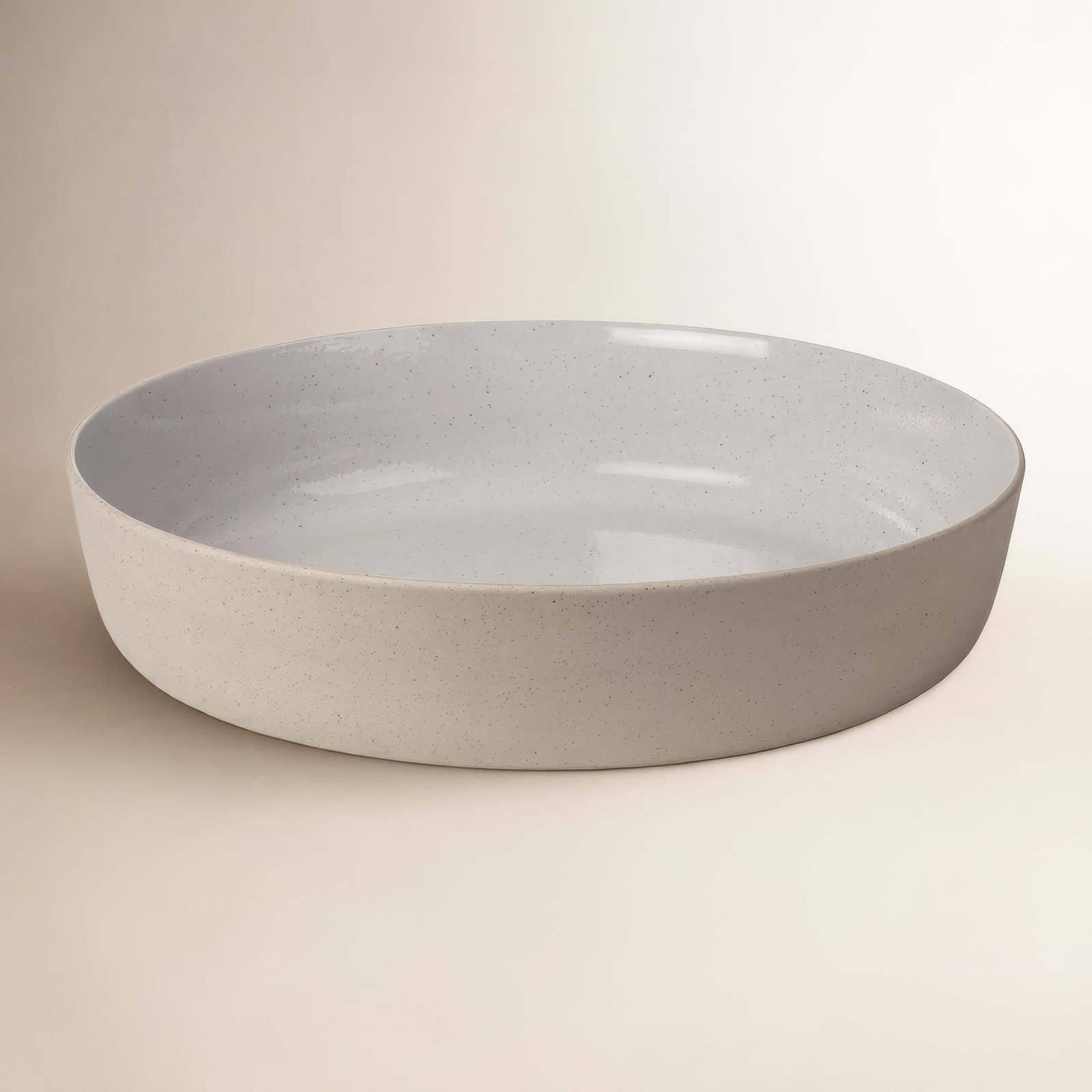SABLO Ceramic Salad Bowl, Cloud, 3"H x 13.4"W x 13.4"D