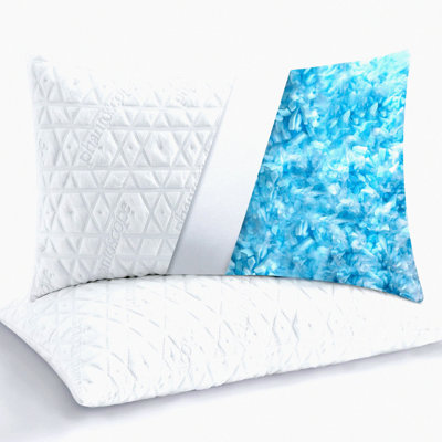 CoolDream Memory Foam Cooling Pillows - Queen Size 2 Pack, Adjustable Bed Pillows with Rayon From Bamboo Case. Firm Support for Neck and Shoulder Pain Relief. Ideal for Hot Sleepers.