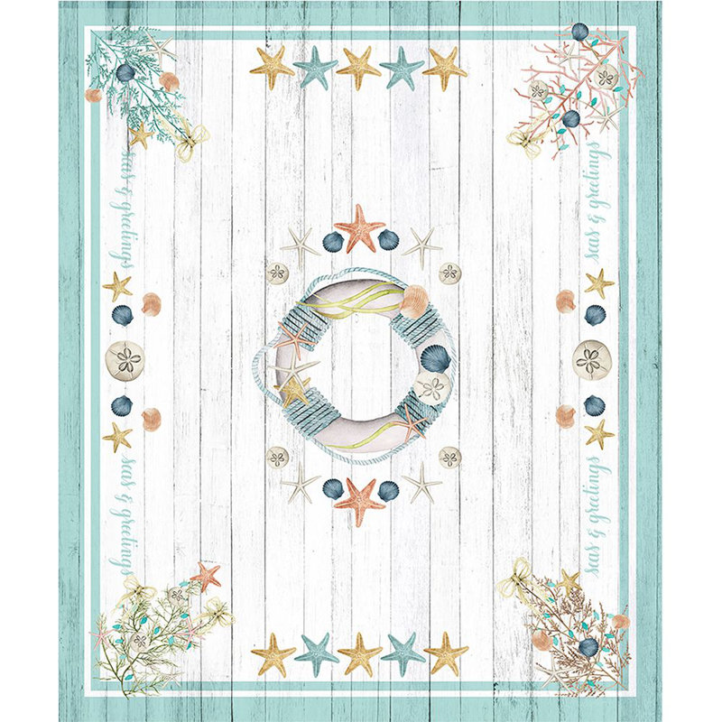 Coastal Christmas Geometric Tablecloth, 84" L x 70" W