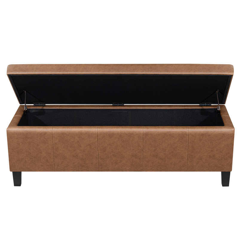 Repose-pieds avec rangement 51 po, Brun, 50,6 po x 15,9 po x 17,7 po