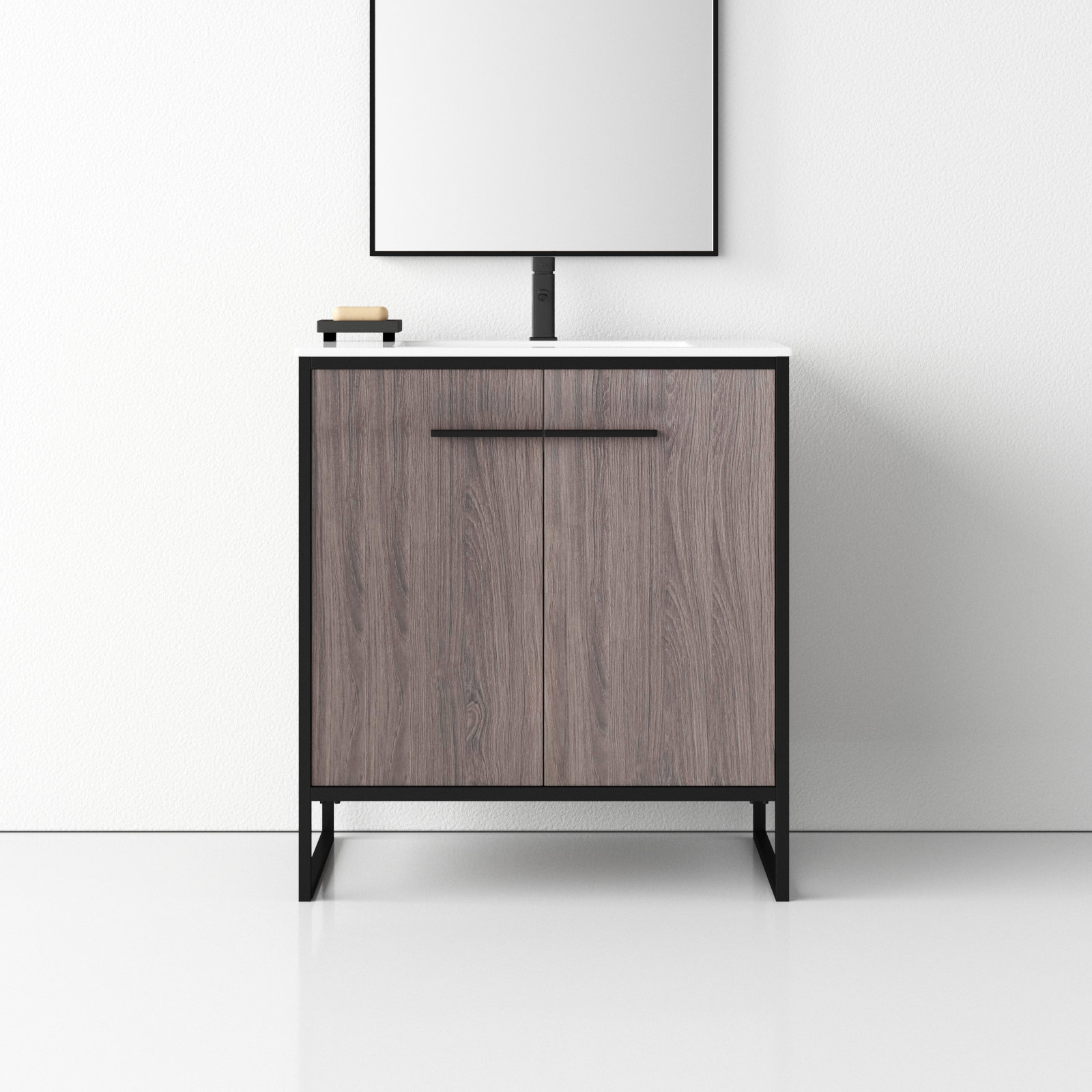 Saray 30'' Single Bathroom Vanity, Gray Taupe