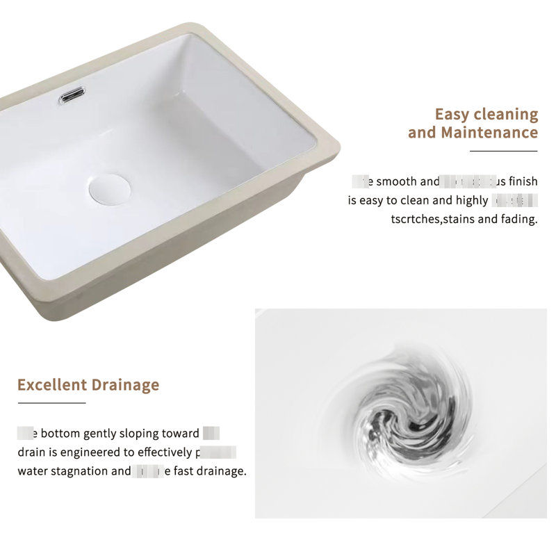 Évier de cuisine encastré de L 24 po, cuve simple en céramique blanche, profondeur interne de 8 po, éclats et fissures, fini émaillé pour lavabo de salle de bain, surface antirouille de 16 po, surface de nettoyage facile