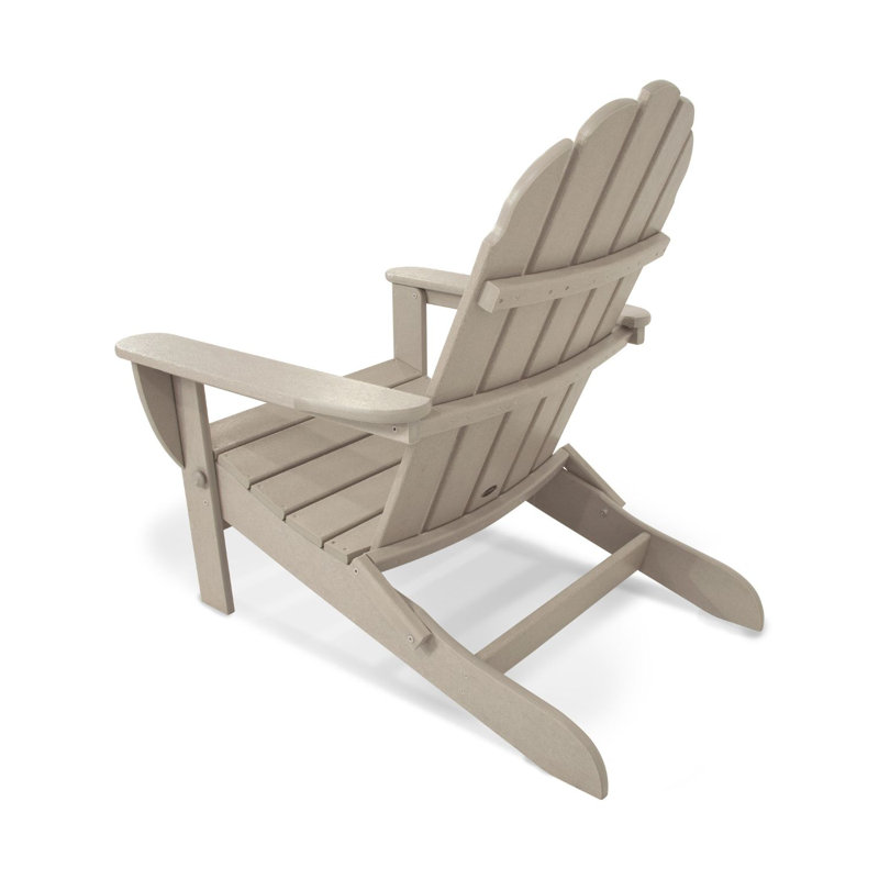 POLYWOOD Classic Adirondack Oversized Folding Adirondack Chair, Sand