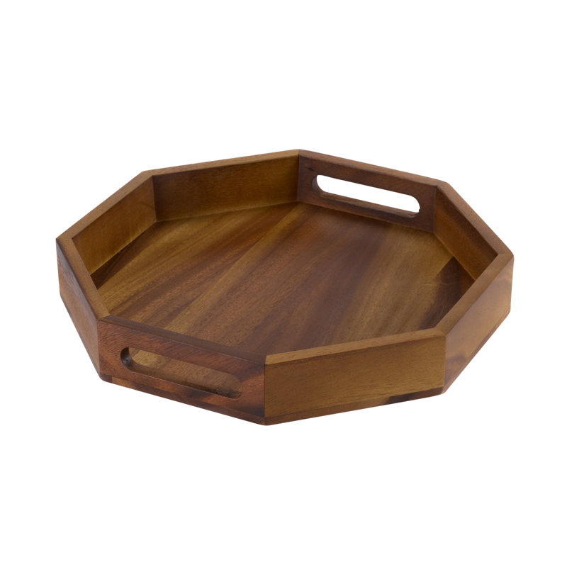 Kalmar Home Octagon Serving Tray - Solid Bottom, 17"Wx17"Dx2"H