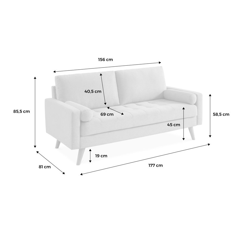 Mackavelli 3 Seater Sofa, Grey