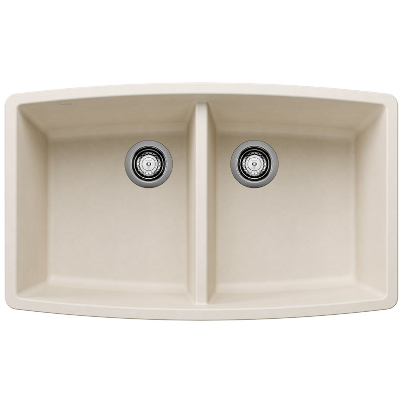 Évier de cuisine à double cuve encastrable 50/50 Performa SILGRANIT - blanc doux, Soft White