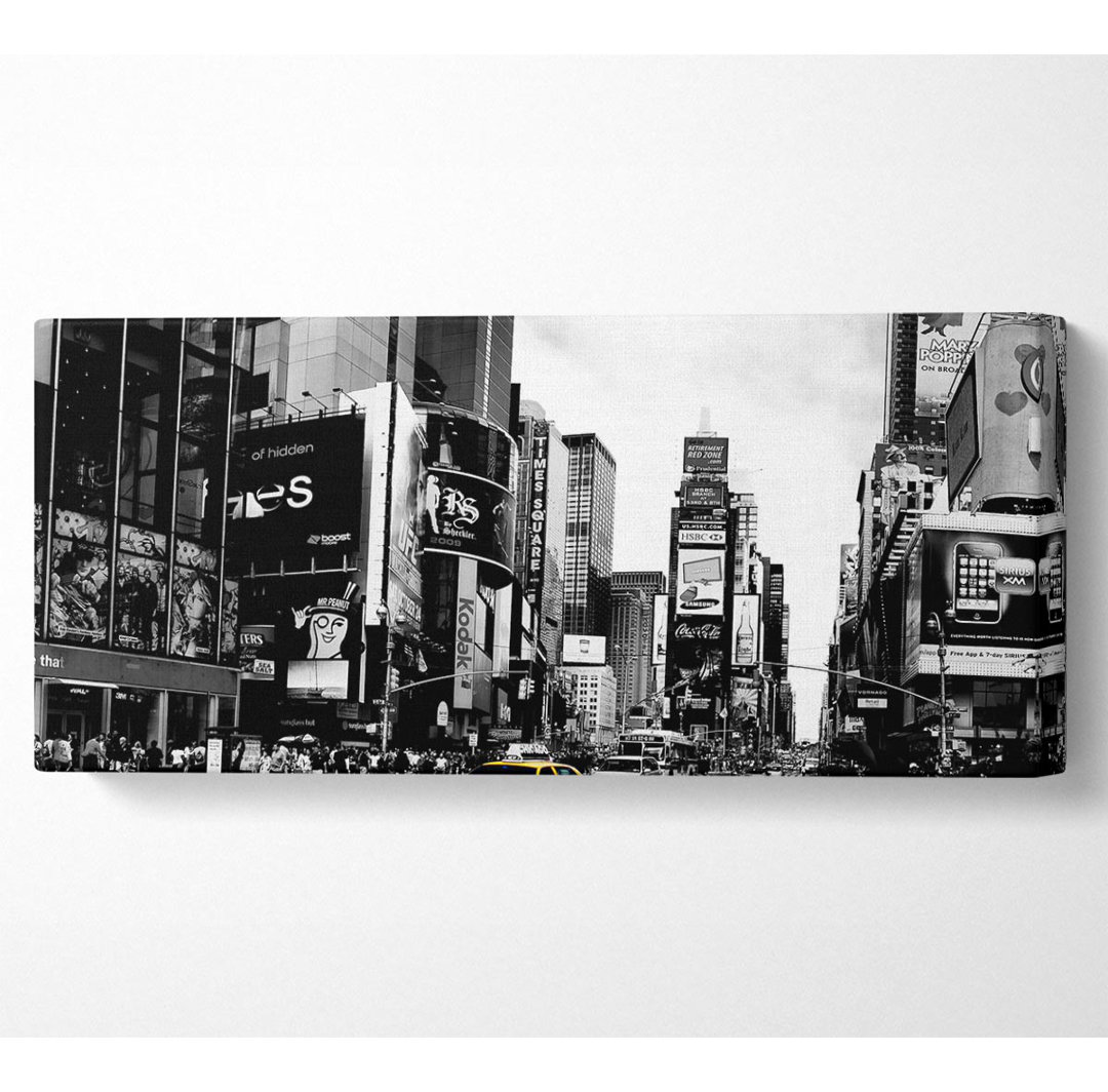 Broadway Yellow Cab B N W - Kunstdrucke auf Leinwand