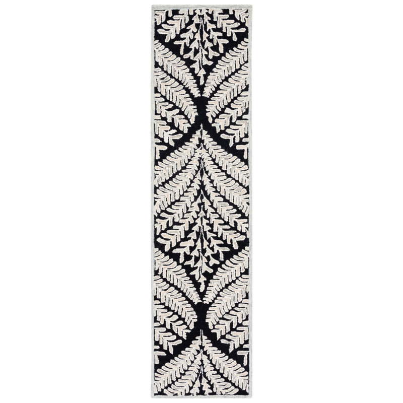 Cerda Hand Tufted Wool Floral Rug, Runner 2'3" x 11'