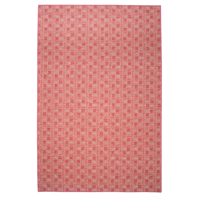 Abstract Indoor/Outdoor Commercial Color Rug - Red, Rectangle 9' x 11'