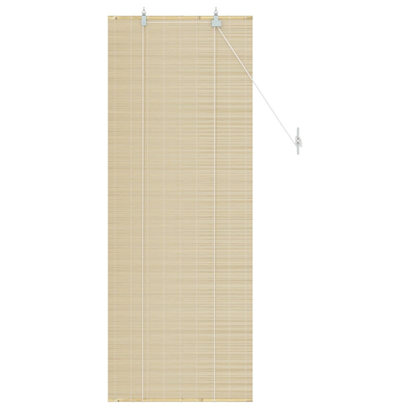Bamboo Roller Blind, Natural, 60 cm W x 160 cm L