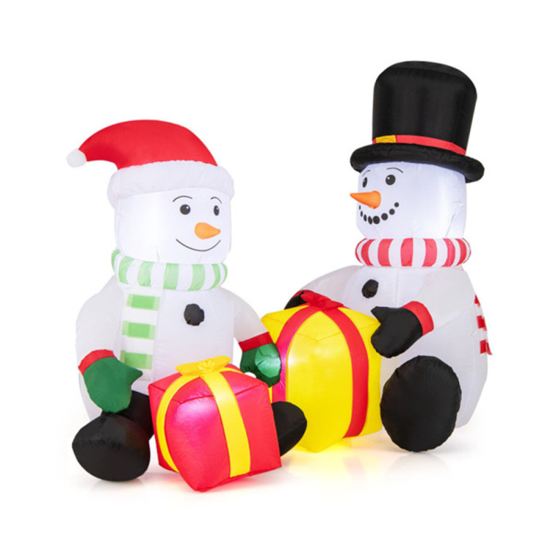 Bonhomme de neige gonflable 5 pi 5 pi avec boîtes-cadeaux