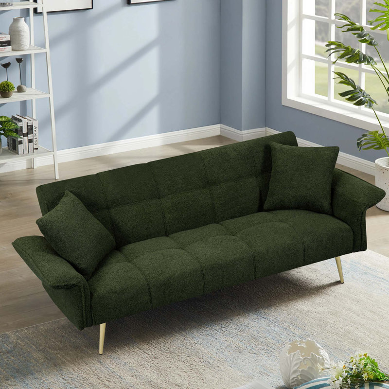 Futon-lit 70,1 po, canapé-lit double convertible, Vert