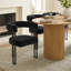 Ensemble de table de salle à manger pour 6 personnes avec table ovale et 6 chaises rembourrées en velours-100882826-100882831