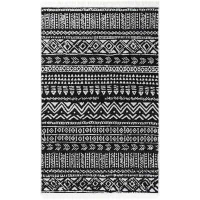 Adallyn Geometric and Trellis Cotton Indoor / Outdoor Area Rug