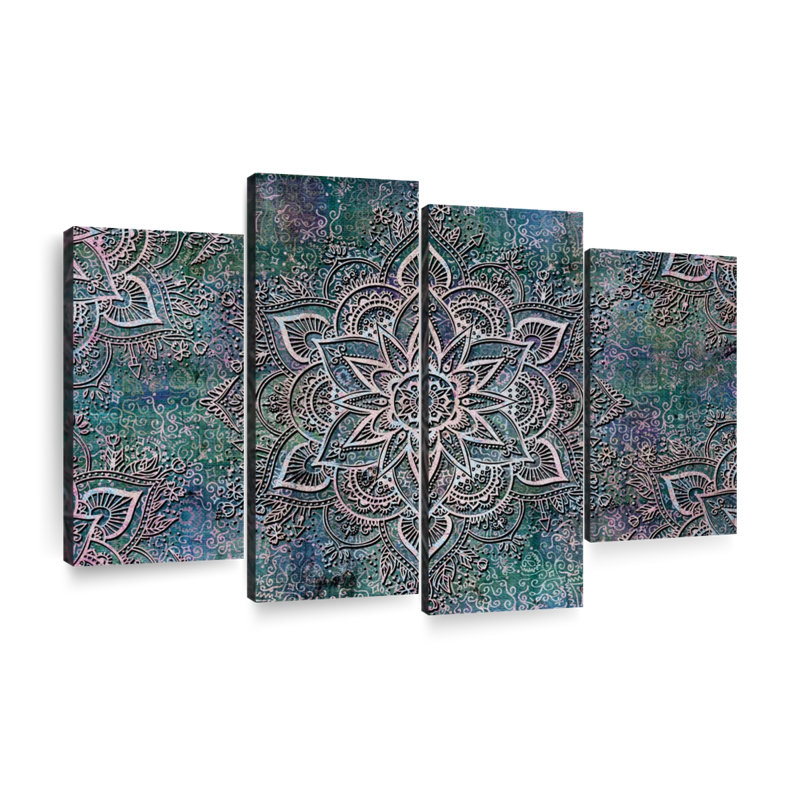 " Astral Mandala Abstract " 4 - Pieces, 36" H x 22" W x 1" D