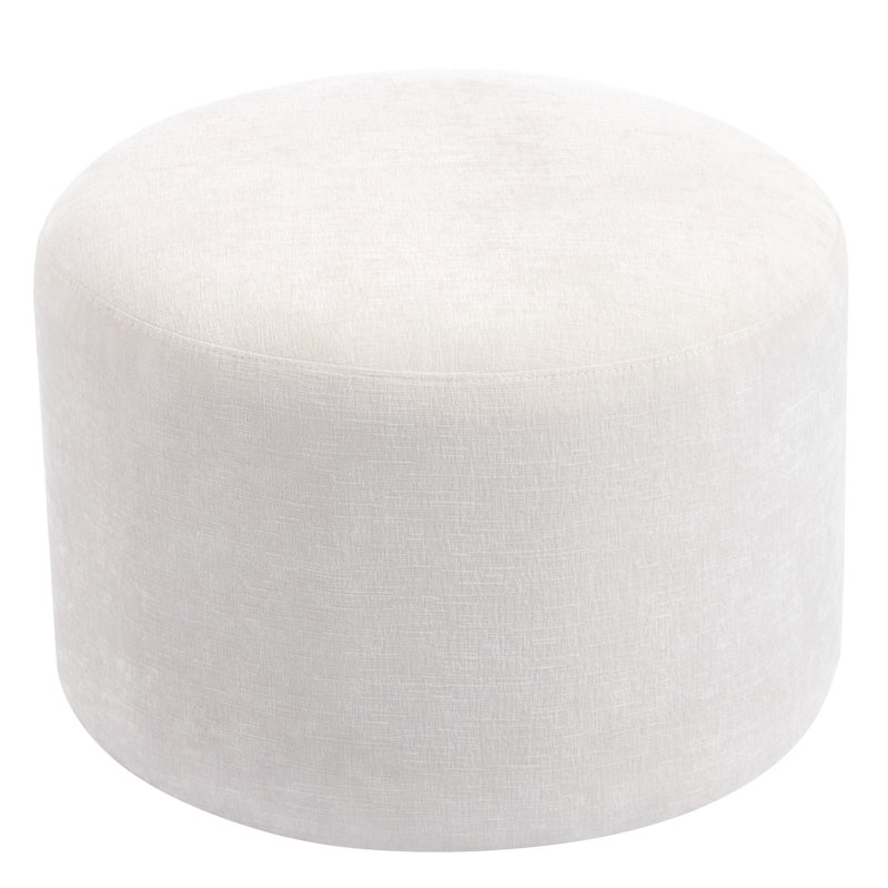 57.5cm Wide Round Solid Colour Standard Ottoman