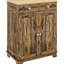 Buffet avec plateau en bois massif - Armoire de rangement brun rustique moderne. 2 tiroirs, portes, tablette réglable pour la cuisine, la salle à manger et l'entrée. Armoire de cuisine l 26,75 po x P 15,75 po. H 33,5 po.