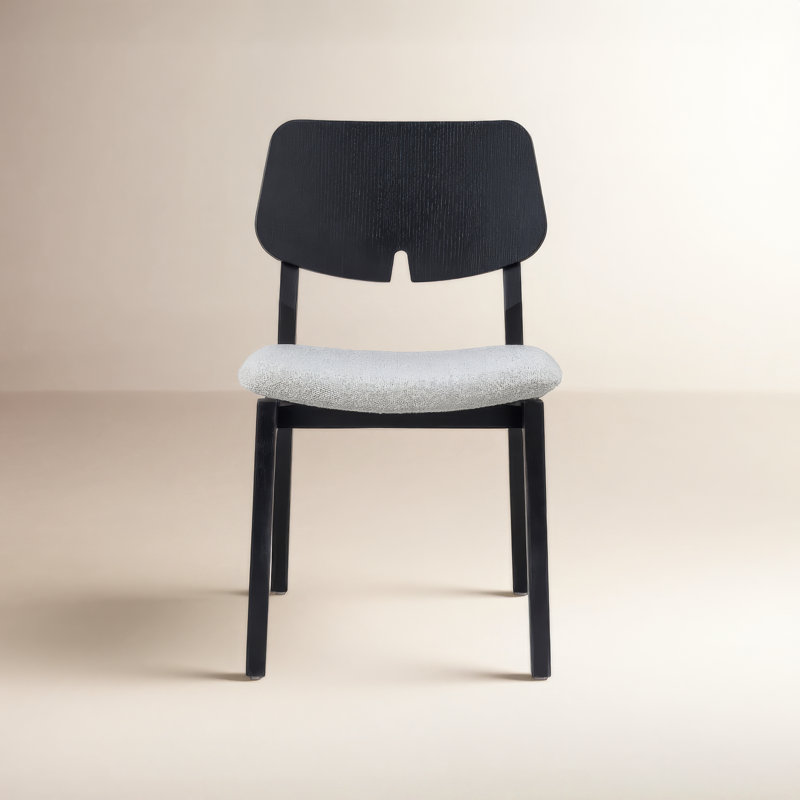 Modern Brazilian Beth Side Chair, Medley Ivory / Nogal