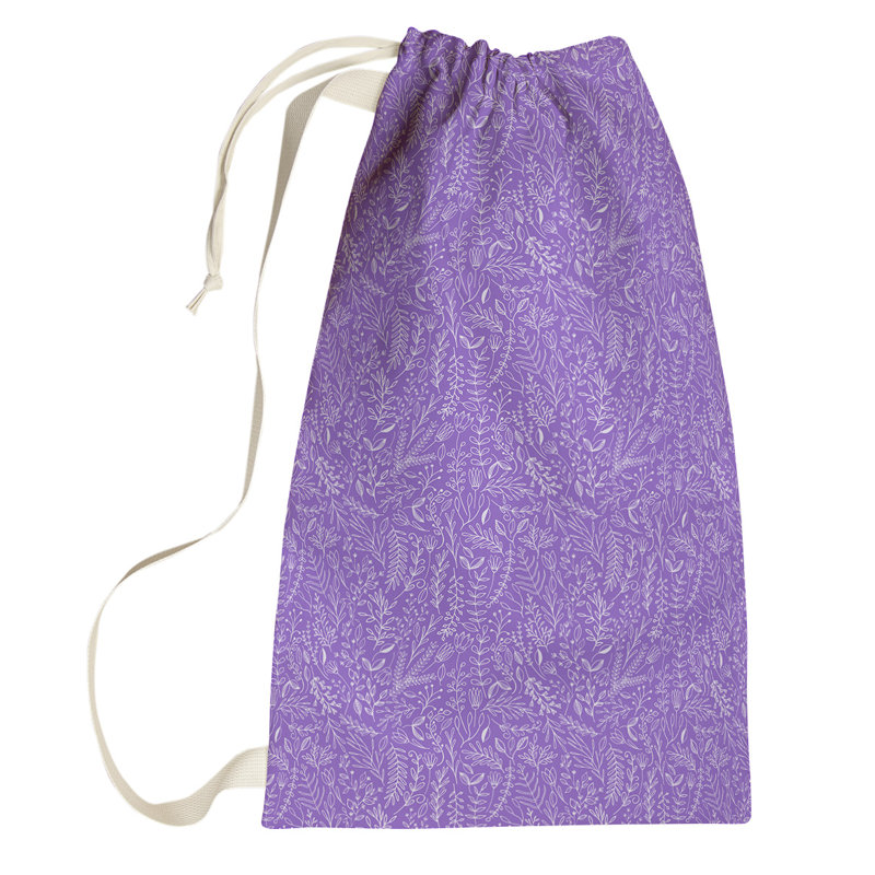 Leffel Fabric Laundry Bag with Handles, Large (76.5" H x 29.5" W x 1.5" D), Purple