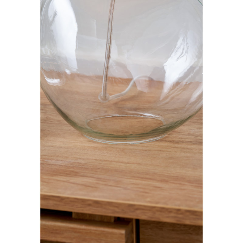Mila Glass Table Lamp, Grey