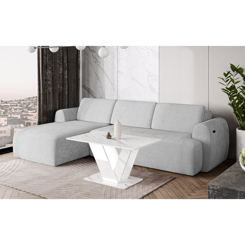 Pedestal Coffee Table, White