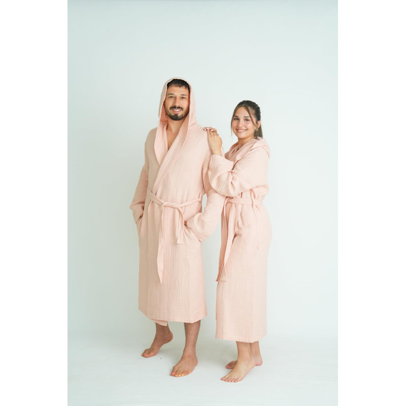 100% mousseline de coton - peignoir léger pour femmes et hommes, séchage rapide, TTG, Orange