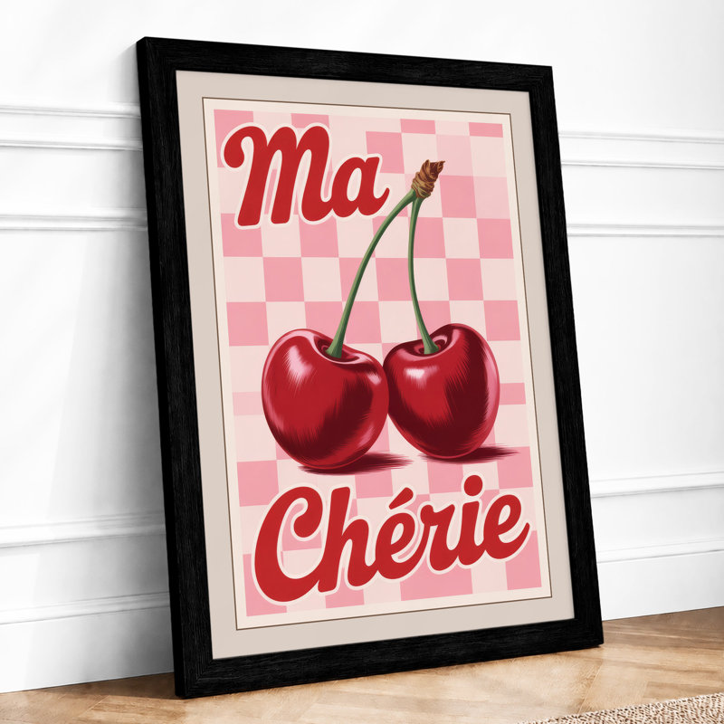 Ma Chérie Retro - Framed Print, Black, A4 - 29.7 x 21.0 cm