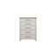 Commode verticale à 5 tiroirs, commode de style campagnard avec pieds décoratifs pour la chambre à coucher