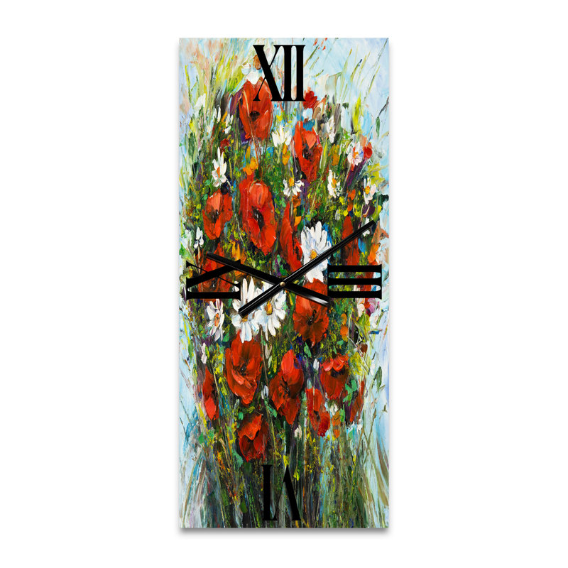 Horloge murale Bouquet de fleurs sauvages, Grand