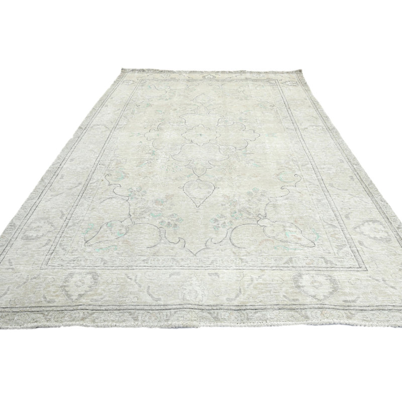 Tapis oriental antique délavé à la main 6 x 6