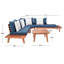 Ensemble de conversation modulaire 4 pièces avec coussins Butrus