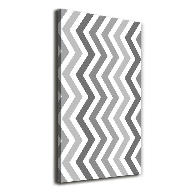 Gray Zigzags - Wrapped Canvas Print