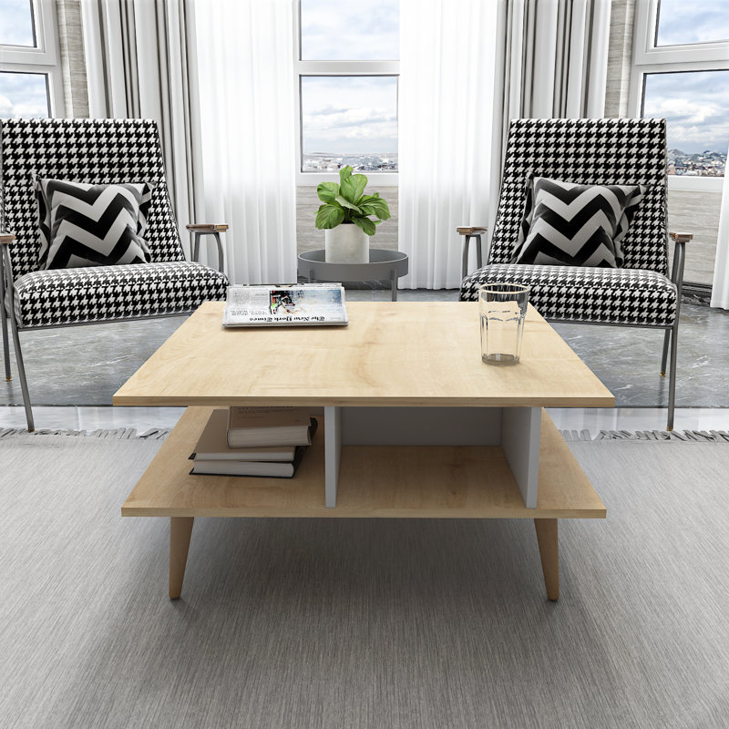 Akya Square Coffee Table, Sapphire Oak/White