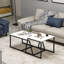 Table basse moderne blanche avec de nombreuses tablettes de 29,5 po x 14,9 po x 19,7 po | 100% panneau de particules enduit de mélamine, épaisseur: 0,7 pouce | Conception murale, parfaite pour les espaces de vie industriels et contemporains-217341015