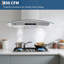 Hotte de cuisine, fixation murale pour hotte de cuisine, hotte de cuisine en acier inoxydable, convertible à conduit / sans conduit de 450 pi³ / min, contrôle tactile et tactile à 3 vitesses, lumière DEL, ventilateur d'extraction silencieux