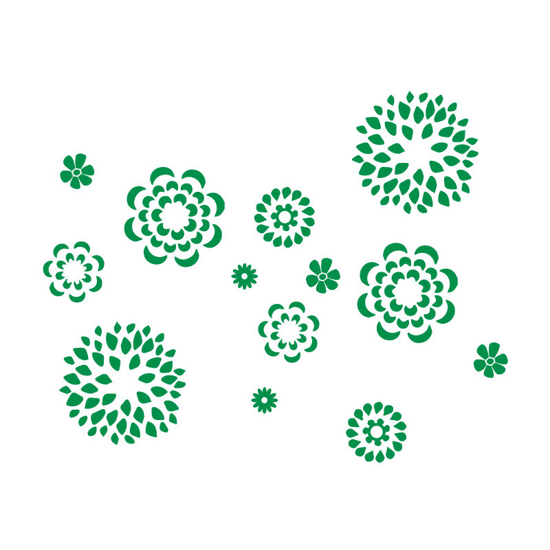Adhésif décoratif motif floral, H 38 po x l 48 po x P 0,01 po, Vert clair