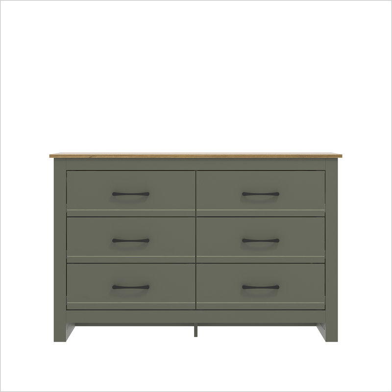 6 Drawer Chest of Drawers, Kale Green