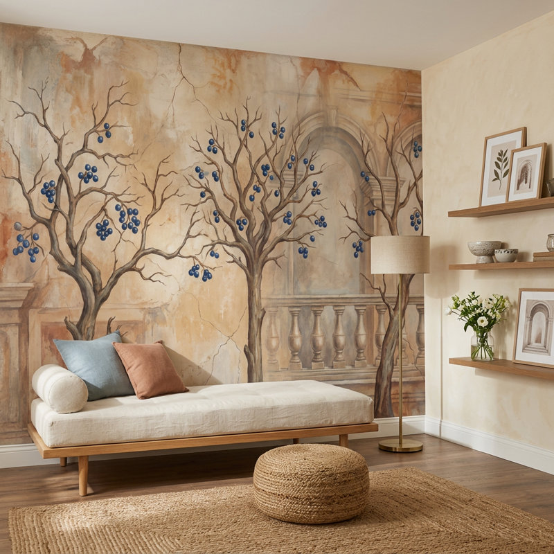 Murale arches classiques de style européen rétro Vintage Fresco, Textured Non-Pasted, 160 po x 108 po