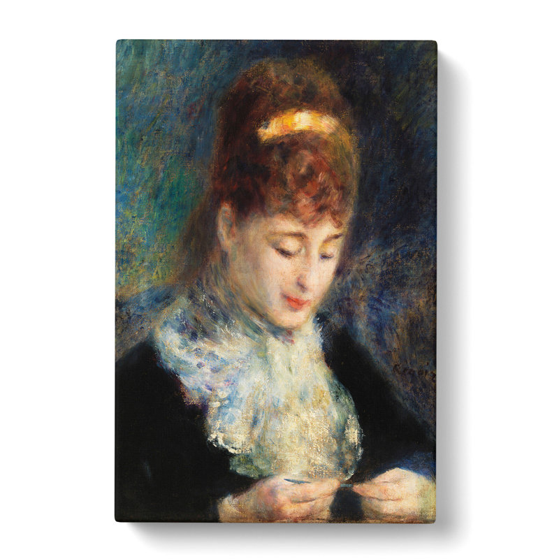 Woman Crocheting by Pierre-Auguste Renoir - Wrapped Canvas Painting, 91cm H x 60cm W x 3cm D