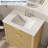 Farmhouse Bathroom Vanity 30", Fluted Freestanding Cabinet with Sink, 2 Drawers, Flip-Down Drawer, Natural Oak, Easy to Clean-123238800-123238801