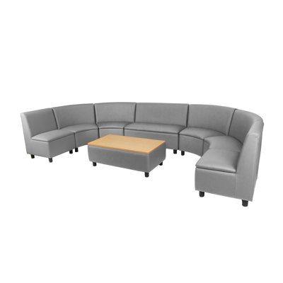 Kid Comfort Collective Modular Curved Seating with Coffee Table, 5-Piece Set