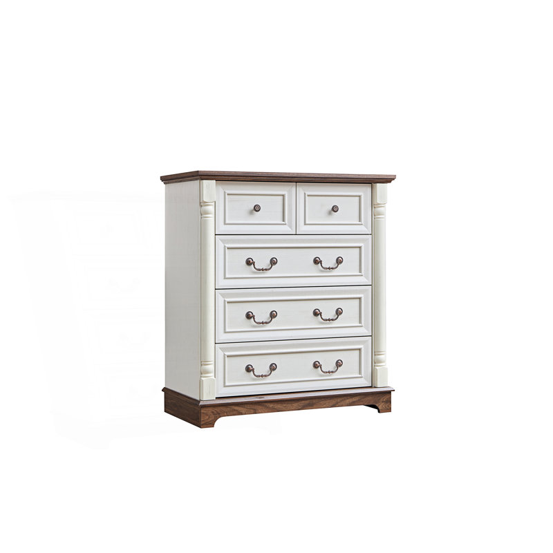 Commode 5 tiroirs de style campagnard, commode rustique, commode de chambre