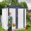 Remise de rangement de jardin en métal gris blanc 6X4x6ft
