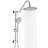 Wall Mounted Shower System With 10" Rain Head & Handheld - Metal, 3 Spray Patterns, Adjustable Height, To Corrosion And Scratches Mounted, Modes, Slide Bar, Construction, Tranquil