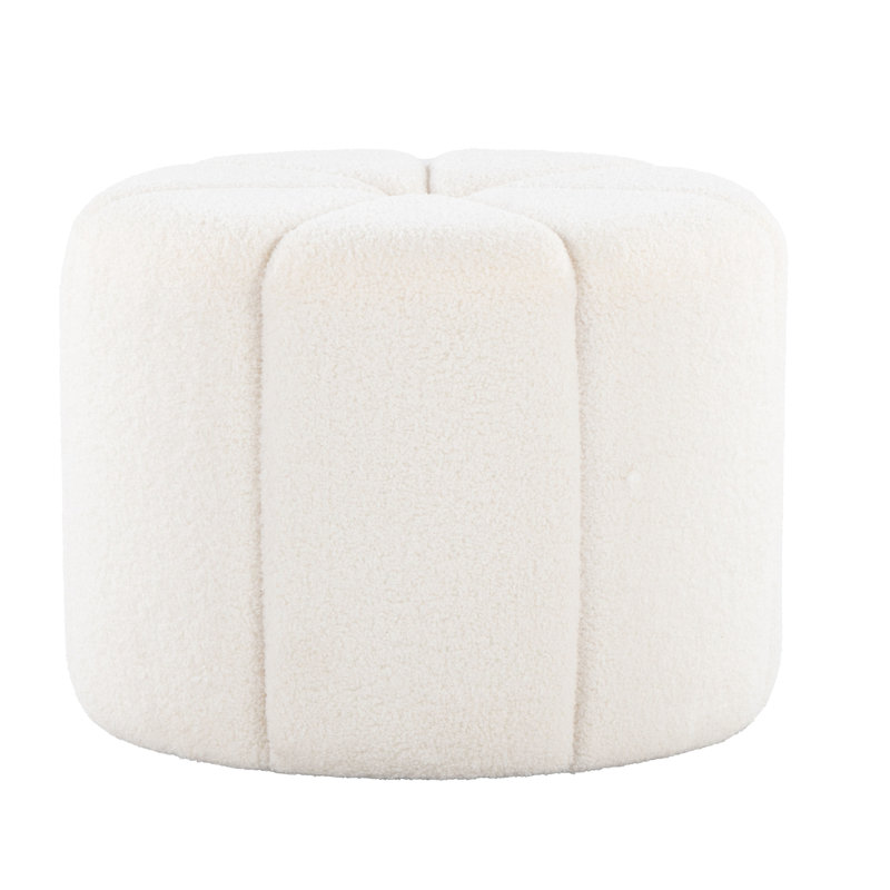 Tissu blanc avec style contemporain, surface texturée élégante, rembourrage en mousse, L 20 po x l 20 po x H 15 po, multiusage, sans assemblage, limite de poids de 250 lb, motif d'intérieur seulement avec motif, assemblage