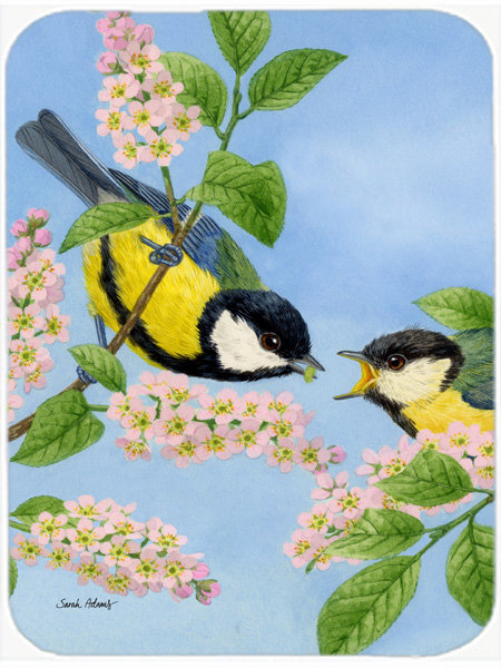 Planche à découper en verre caroline trésors s Eurasian Blue Tit