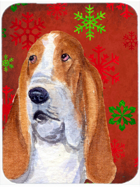 Planche à découper en verre de basset à aile de vacances hound Ashlynn, Rouge / Vert