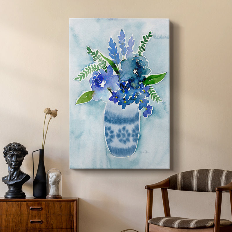 Bouquet bleu II - galerie Cavas sur mesure, H 18 po x l 12 po