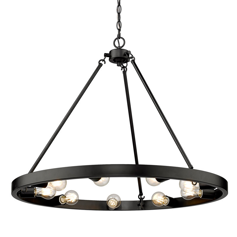 Easterwood 9 - Light Steel Dimmable Round Chandelier
