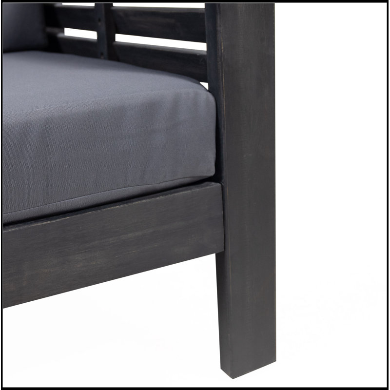 Fauteuils club d'extérieur en bois d'acacia durable avec coussins confortables, parfaits pour la détente et l'attrait esthétique